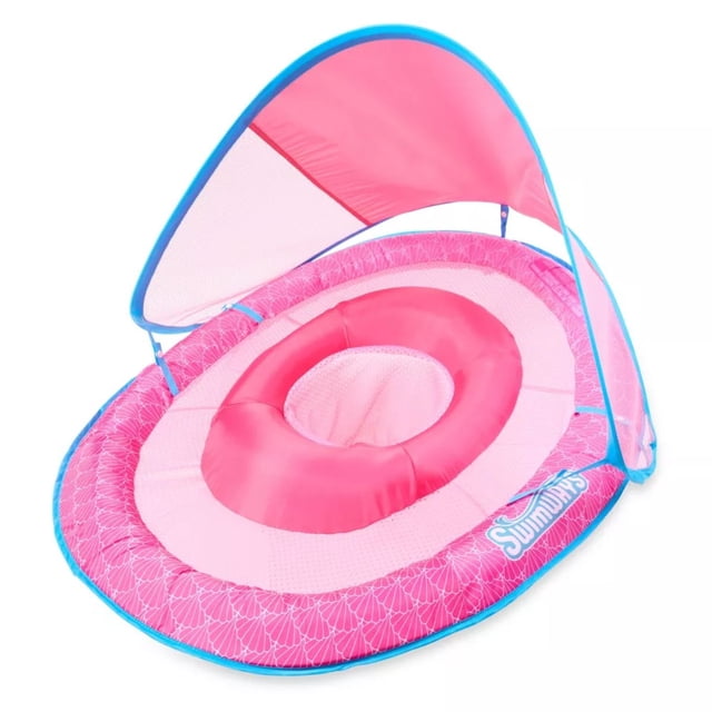 Flotador para bebé SwimWays con dosel solar, Spring Float, sirena
