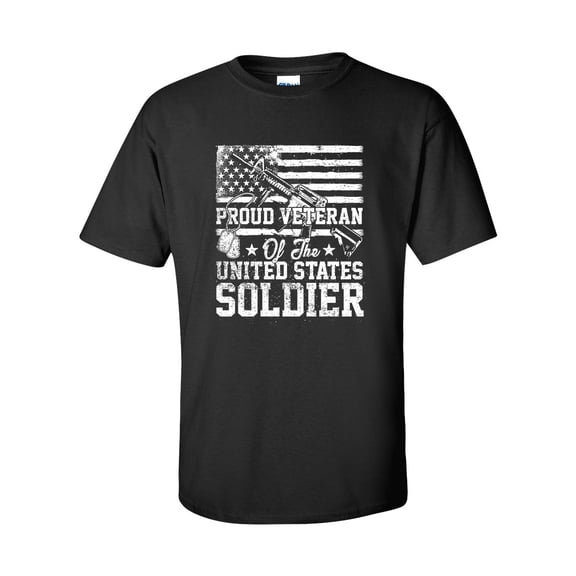 U.S Military Proud Veteran of the United States Soldier Unisex Short Sleeve T-shirt-Black-5xl
