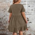 thumbnail image 5 of Summer Fashion Plus Size Dresses for Women 2026 Elegant Classy Casual Solid Short Sleeved Round Neck, 5 of 8