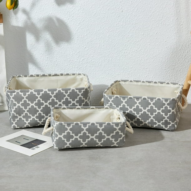 Canvas Storage Box with Handles Foldable Storage Containers Buckets Basket Organizer Rectangle for Living Room Laundry 36x26x16cm Walmart