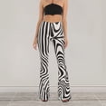 thumbnail image 1 of Pantalones Pantalones de pierna acampanada para mujer Pantalones largos casuales sueltos de cintura alta con estampado de cebra elástico Cgtredaw Negro L para Mujer, 1 of 1