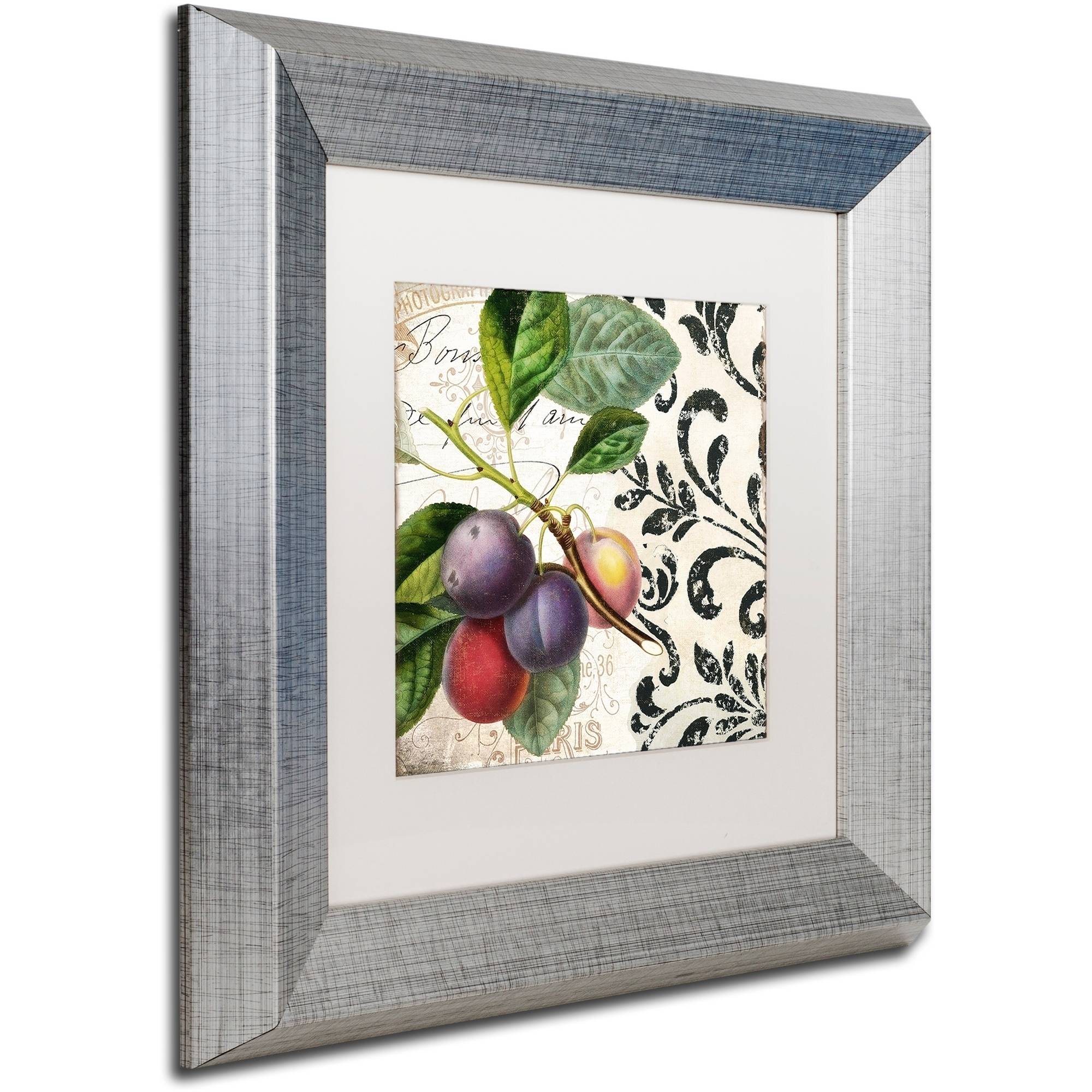 Trademark Fine Art "Les Fruits Jardin III" Canvas Art by Color Bakery White Matte, Silver Frame