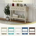 thumbnail image 6 of Furvclv Rustic Console Table, Narrow Long Sofa Table With Drawers, Farmhouse Wood Accent Tables With Open Storage Shelf For Living Room, Hallway, Foyer, 6 of 9