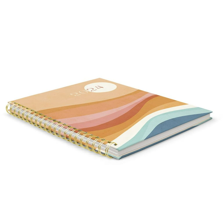 Orange Circle Studio, Rainbow Waves XL Spiral 2024 Planner 