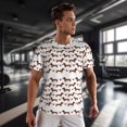 thumbnail image 3 of Wukai Dachshund Dog Puppy Print Men's Short-Sleeved Mesh T-Shirt,Quick-Dry Short Sleeve Workout T-Shirt-X-Large, 3 of 8