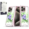 thumbnail image 2 of Designed for Apple iPhone 12 /12 Pro Modern Design Pattern Fused Hybrid Hard PC + TPU Rubber Shockproof Protection Impact Phone Case Cover [Green Floral], 2 of 4