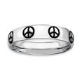 thumbnail image 1 of Sterling Silver Stackable Expressions Polished Enameled Peace Sign Ring Size 9, 1 of 3