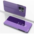 thumbnail image 2 of Mirror Case for Oppo Reno 8 Support Wireless Charging, Smart Clear View Cover Ultra Thin with Kickstand Flip Phone Case for Oppo Reno 8 QH Purple, 2 of 8