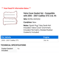 thumbnail image 2 of Valve Cover Gasket Set - Compatible with 2005 - 2007 Cadillac STS 3.6L V6 2006, 2 of 2