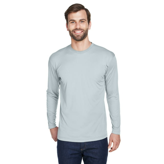 Camiseta Interlock Performance de manga larga deportiva Cool & Dry para adulto GRIS 2XL ultraclub 8422