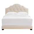 thumbnail image 2 of Home Fare Rembourré Chameau Lit Grand en Lin Beige, 2 of 7