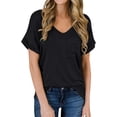 thumbnail image 5 of Paquete de 3 camisas de manga corta con cuello en V para mujer…, 5 of 5