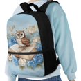 thumbnail image 4 of Uourmeti Owl With Book Backpack, Student Bookbag 17 Inch Side Mesh Pockets School Backpack for Work Travel, 4 of 6