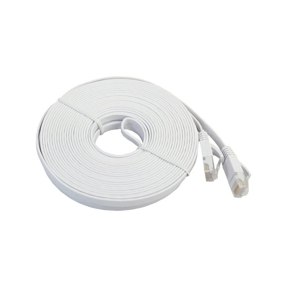 Cable 25ft White - Flat Internet Network Cable