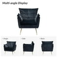 thumbnail image 5 of Accent Chair Set of 2 Tufted Cushion Padded Contemporary Classic Velvet Armchair Home Living Room Black, 5 of 8