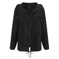 thumbnail image 5 of Godom Rain Jacket Women Lightweight Raincoat with Hood for Hiking Travel Windbreaker Outdoor Active, 5 of 6