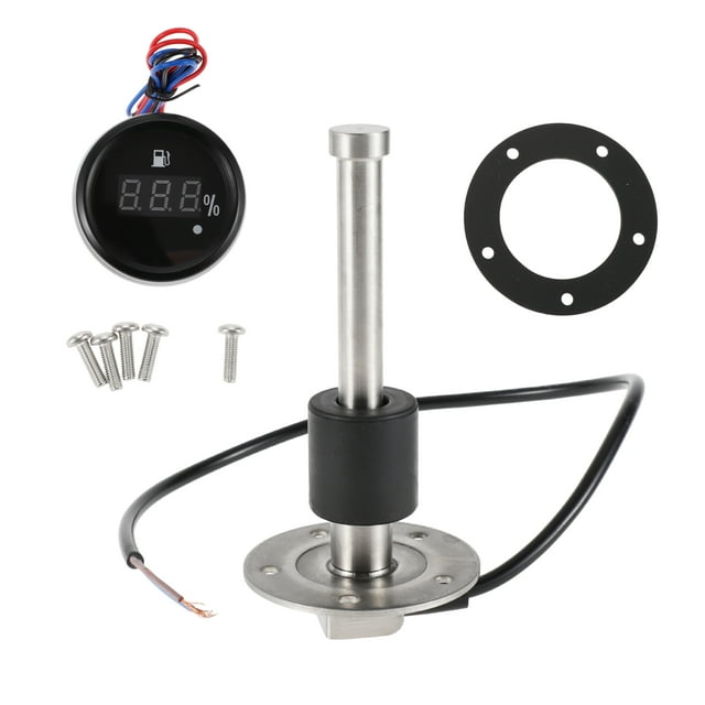 Juego de unidad de envío y medidor de combustible Unique Bargains para barco, unidad de envío de combustible marino, metal de 140 mm, 5.51" de longitud, 1 juego, tono plateado y negro, 0-190 Ohm