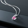thumbnail image 3 of Gem Stone King 10K White Gold Pink Zirconia Pendant Necklace for Women (0.84 Cttw, Gemstone Birthstone, Round 6MM, With 18 inch Chain), 3 of 5