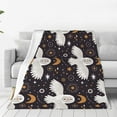 thumbnail image 3 of Owl Blanket Gifts for Owl Lovers Women Moon and Star Print Throw Blanket for Couch Sofa Bed Living Dorm Room Home Decor 80''''x60'''' Soft Cozy Flannel White Owl Birthday Decorations Christmas Decor, 3 of 6