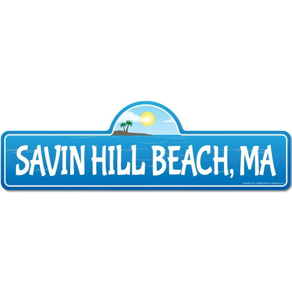 Savin Hill MA Massachusetts Beach Street Sign | Indoor/Outdoor | Surfer Ocean Lover Décor For Beach House Garages Living Rooms Bedroom | Signmission Personalized Gift