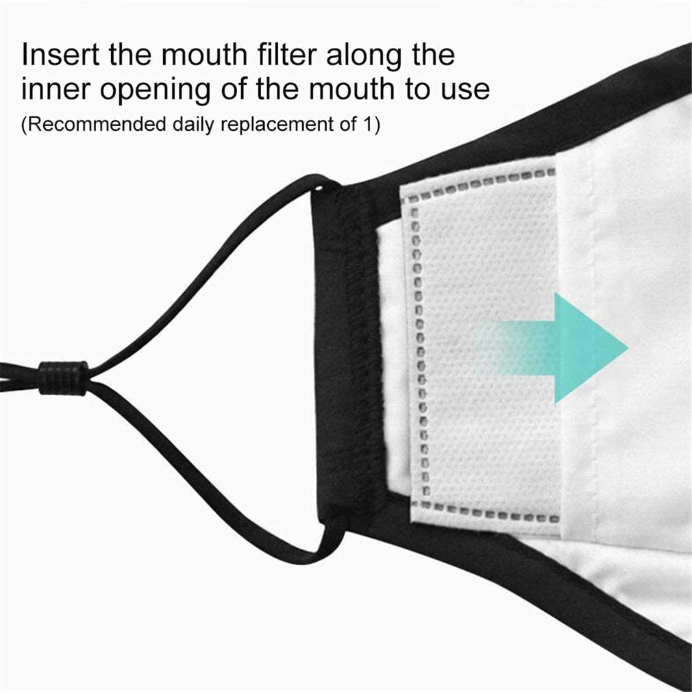 4,9 x 3,1 cm Filtre de Remplacement PM2.5 /à Charbon Actif 5 Couches filtres Anti-Brume pour Masques buccaux