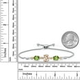 thumbnail image 5 of 925 Silver & 10K Yellow Gold Peach Morganite Green Peridot & Lab Grown Diamond Bracelet for Women | 4.90 Cttw | Gemstone October Birthstone | Oval 10X8MM and 8X6MM | Fully Adjustable 9 inch, 5 of 5
