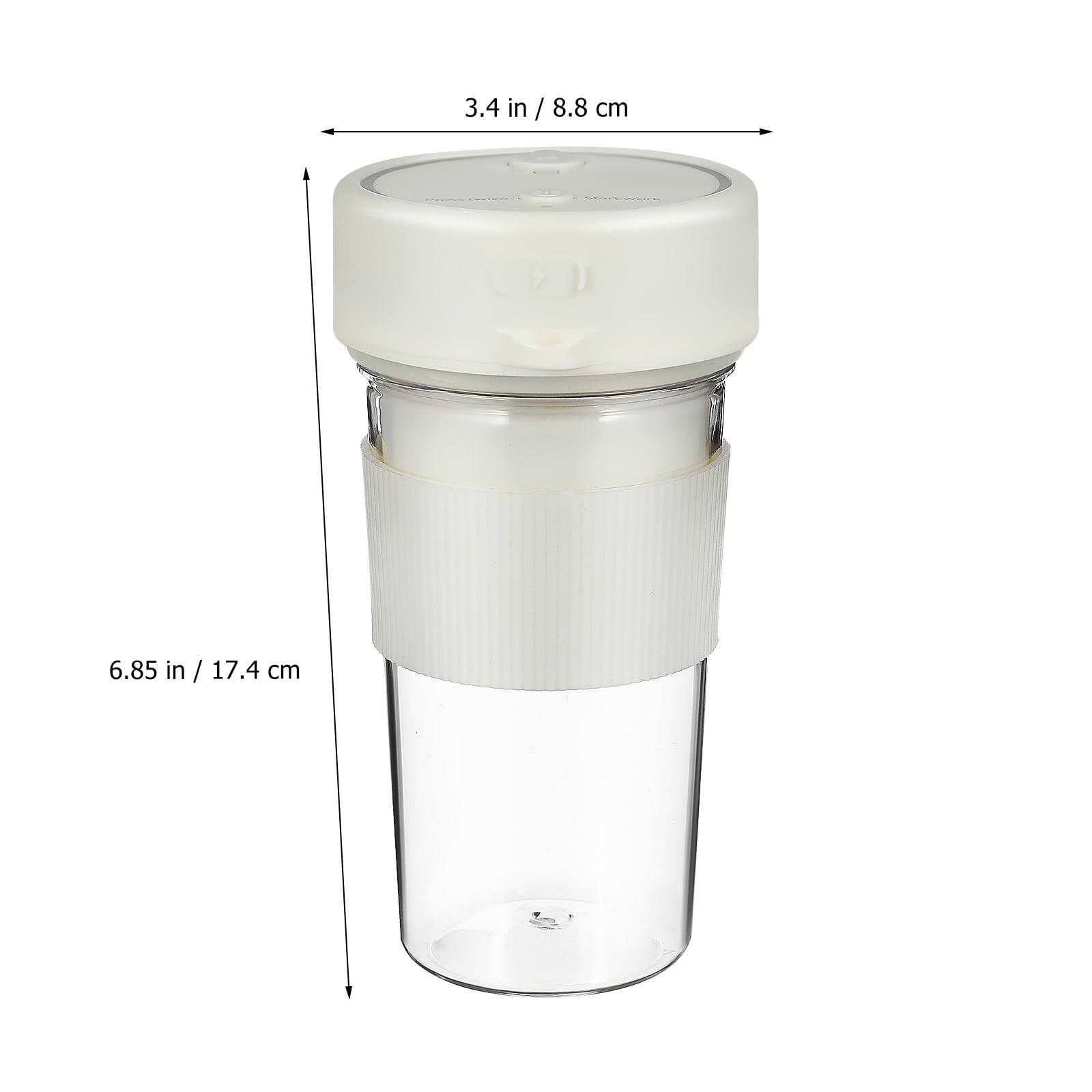 Toyandona Compact Rechargeable Travel Juicer, White, Efficient Motor, Leak-Proof Lid, 2Pcs