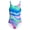 Blue Tie Dye, variant on Girls One-Piece Swimsuit, Pastel Tie-Dye Crisscross Straps Bathing Suit, Summer Beach Swimwear for Kids