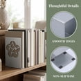 thumbnail image 2 of Unique Bargains 2Pcs Metal Laser Cut Tree Design Bookends Grey Flowers 7.9*4.3*6.7inch, 2 of 5