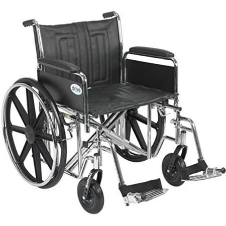 2 Pack - Drive Medical Sentra EC Heavy Duty Wheelchair with Various Arm Styles and Front Rigging Options, Black,