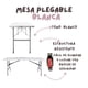 thumbnail image 2 of Mesa Plegable 180cm Rectangular Blanca para Jardín Terraza y Eventos 3 Piezas, 2 of 5