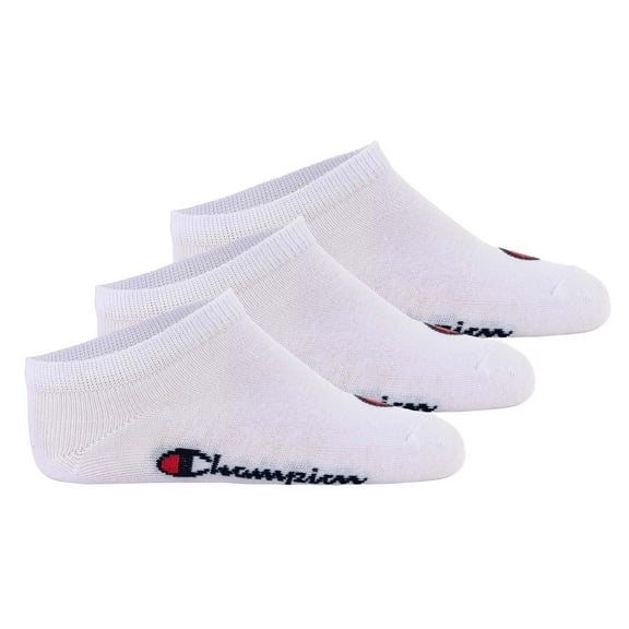 Champion Children's Socks, 3-Pack - Sneaker Socks, Logo, Solid Colour White 27-30