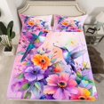 thumbnail image 1 of Erosebridal Hummingbird Flower Fitted Sheet Full,Spring Graden Bedding Set Full Size,Girls Room Decorative,Breathable,3-Piece(No Top Sheet), 1 of 6