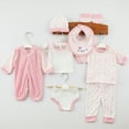 thumbnail image 2 of Caqnni 8PCS Preemie Baby Baby Girl Boy Cotton Romper Hat Outfits Clothes Sets Size 0-3 Months 8PCS Girl Boy Gifts Set Bodysuits Set, 2 of 8