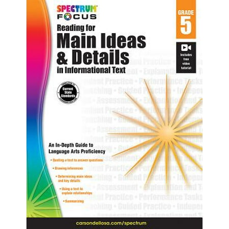 Summarizing Main Idea - Spectrum Reading for Main Ideas and Details in Informational Text, Grade 5