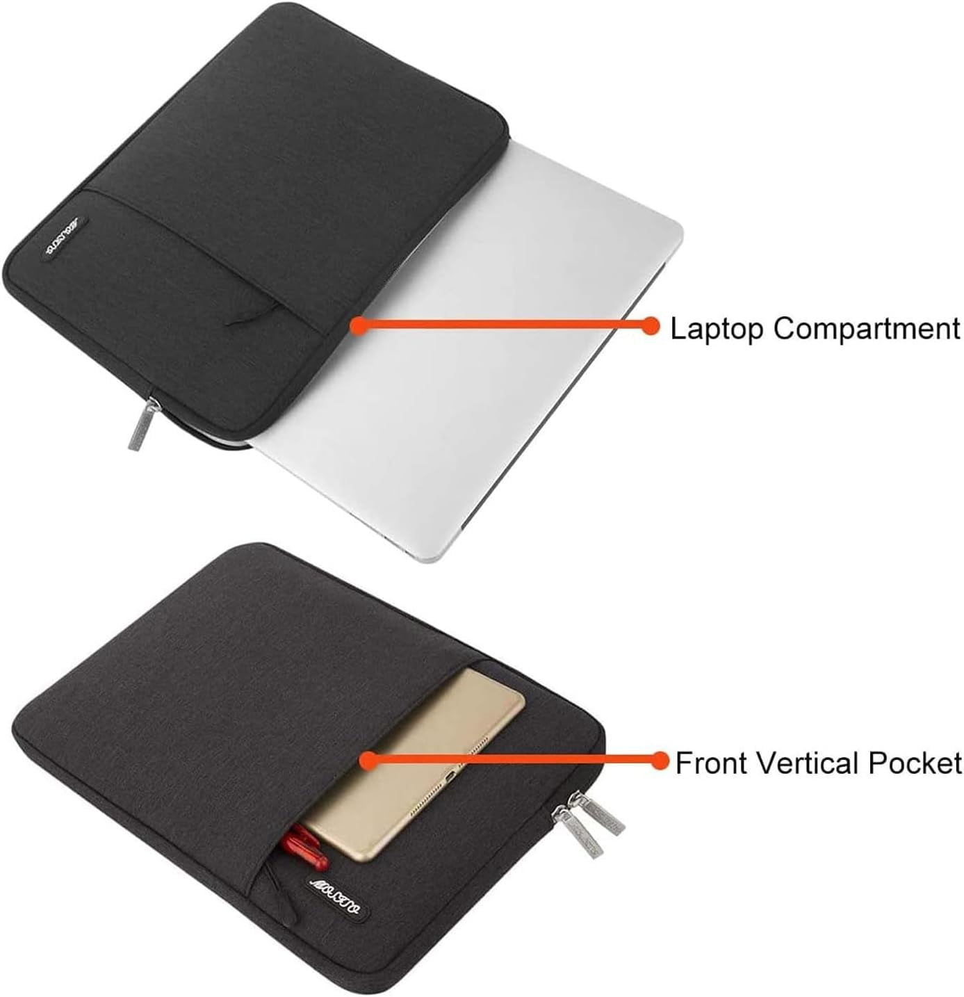 MOSISO Laptop Case 18.5 inch, 18-18.5 inch Laptop Sleeve Compatible with ASUS Gaming Monitor HP Dell Lenovo Notebook, Polyester Vertical Computer Sleeve Bag with Pocket