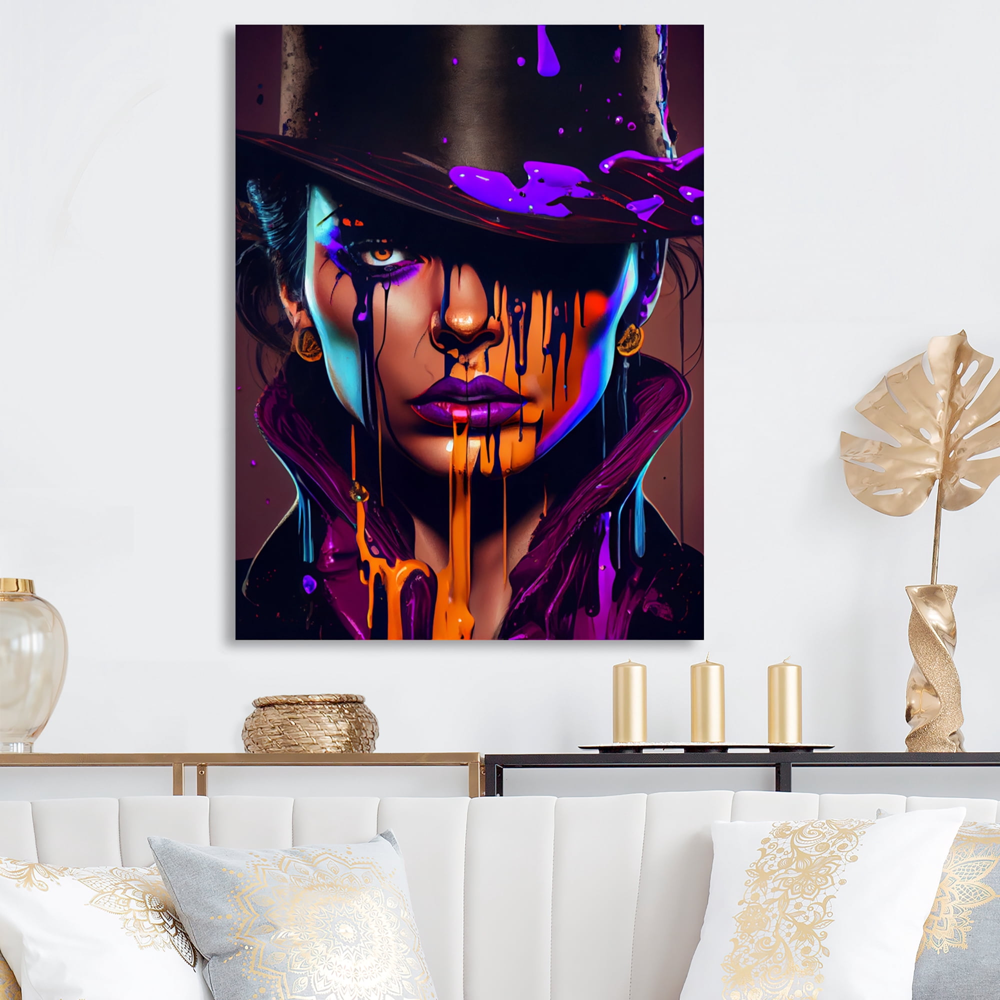 Designart Female Criminal Mastermind III Canvas Wall Art