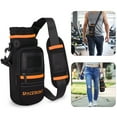 thumbnail image 2 of SPACETRONY Neoprene Water Bottle Sleeve with Adjustable Strap for 12oz 24oz 32oz – Black & Orange Holder with 2 Zippered Pockets, 2 of 8