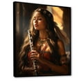 thumbnail image 2 of Designart "Soulful Flute in Native Art" Portrait Floater Framed Canvas Print, 2 of 7
