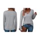 thumbnail image 3 of Camiseta de Larga con Cuello en V para Mujer, Estilo Casual, Cómoda, Elástica, de Color Liso. Gris XXL, 3 of 6