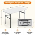thumbnail image 2 of HAIMULI 4ft Rectangular All-Occasion Plastic Folding Event Table for Indoor and Outdoor, Portable Desk, Camping, Durable and Stable, HDPE and Steel, Wide Application, 2 of 8