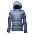 thumbnail image 4 of Dazajoo Winter Quilted Jackets for Women Plus Size Lightweight Packable Hooded Jacket Trendy Outdoor Windbreaker Puffer Coats with Pockets,Blue,XXL, 4 of 9