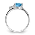 thumbnail image 2 of Primal Gold 14 Karat White Gold 6mm Swiss Blue Topaz and A Diamond Ring, 2 of 7