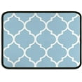 thumbnail image 2 of Moroccan Trellis Kitchen Mats Set 2 Pieces Super Waterproof Non-Slip Soft Kitchen Rugs Machine Washable Kitchen Floor Mat for Kitchen,Floor, Bathroom, Sink, Laundry (Blue, 17" x 24"/17" x 48"), 2 of 7