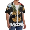 thumbnail image 3 of Disketp Men's Hawaiian Pineapple With Black Glasses Print Shirts Button Down Holiday Beach Shirts-X-Large, 3 of 5