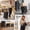 Black, variant on Foldable Wheeled Shopping Bag Portable Grocery Tote With Detachable Wheels