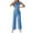 Sky Blue, variant on Ohufall Summer 2 Piece Outfits for Women Sleeveless Matching Sets Button Down Lapel Vest with High Wasit Wide Leg Pants