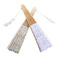 thumbnail image 2 of Ventilador plegable Abanico de boda - Abanico con mango de bambú de seda blanca - Abanico japonés equipado con bolsillo de encaje - Regalos para fiesta de baile de boda, 2 of 4
