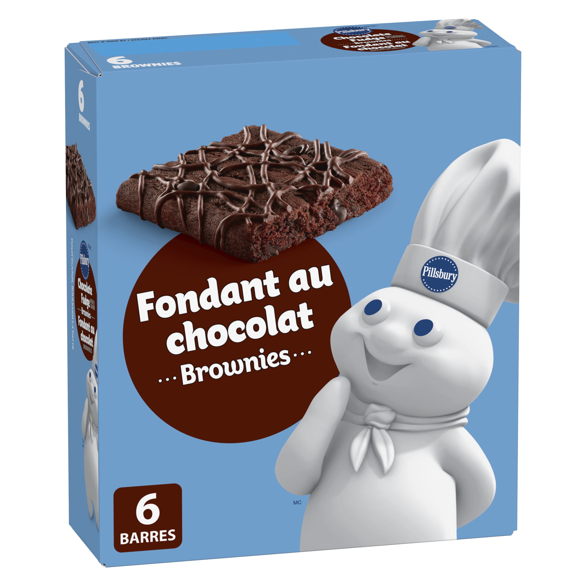 PillsburyMC Brownies Fondant au Chocolat Barres 6 barres, 150 g