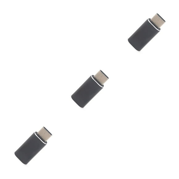 kurtrusly Téléphone Type-C pour Prise Adaptateur Rapide Chargeur Convertisseur en Alliage d'Aluminium Connecteur Séparateur pour Téléphone Intelligent Voyage Camping Noir 3Ensemble
